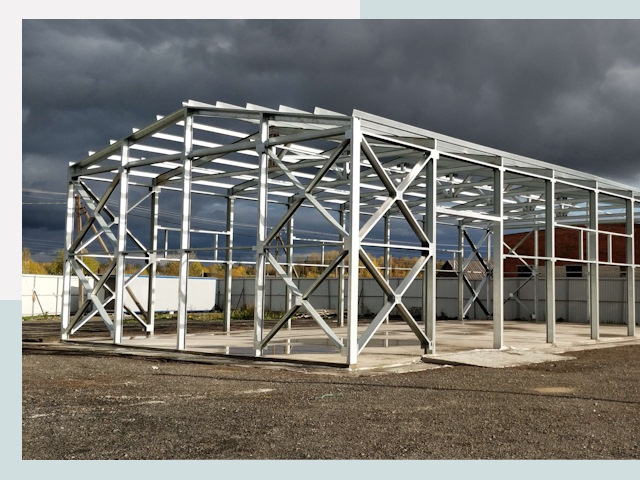 Двускатные ангары в Качканар от 615 руб. за квадрат