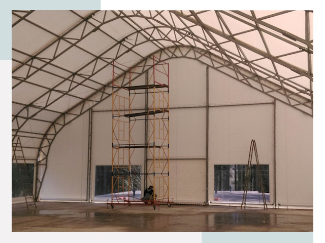 Шатровые ангары в Качканаре